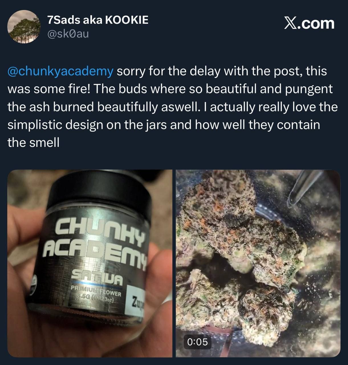 Customer review on X